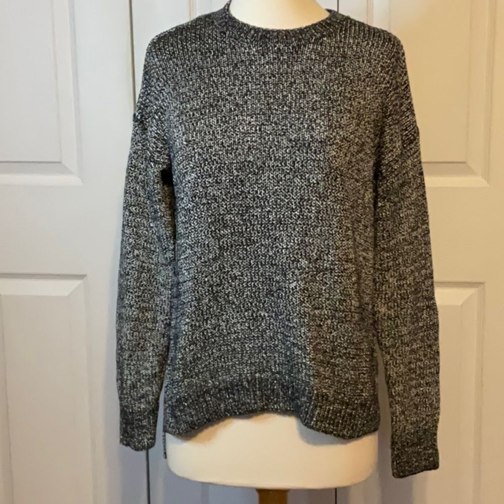Lou & Grey Black White Gray Sweater Small
